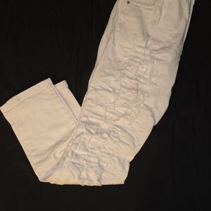 Men's Distressed White Jeans